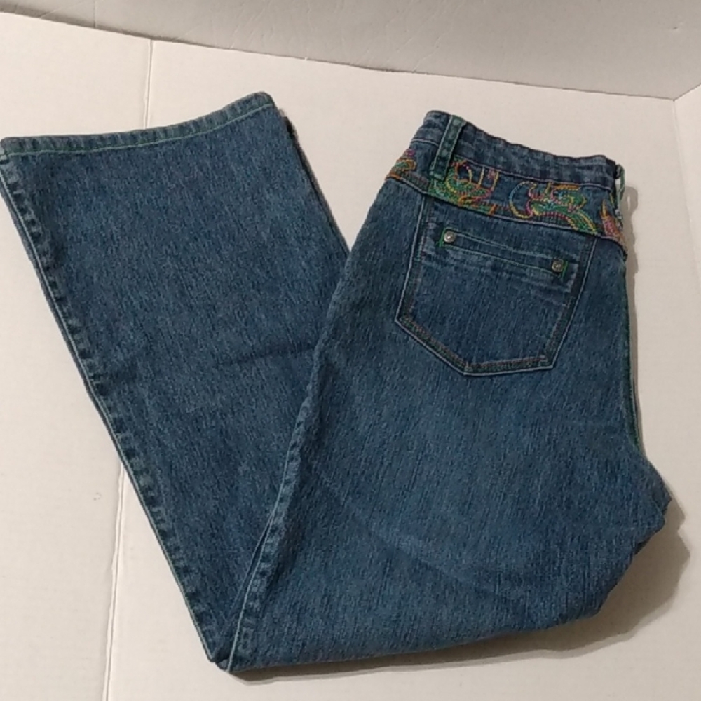 Embroidered Y2K Flare Bottom Jeans